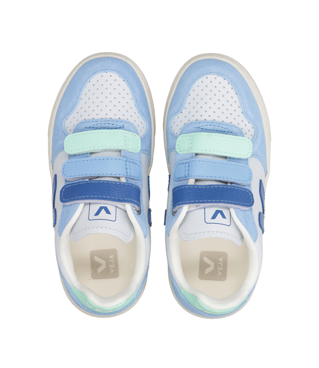 Veja Kids | Sneakers Small V-10 Bianco e Celeste