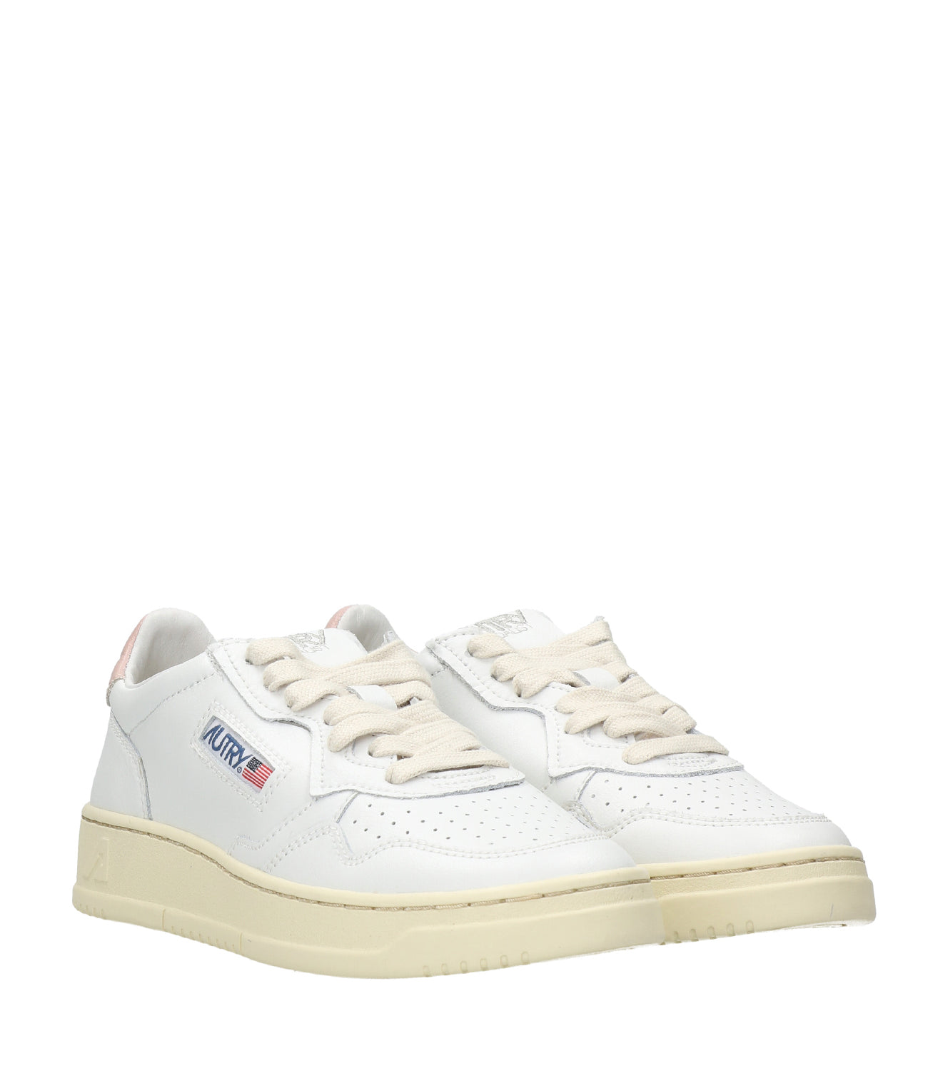 Autry | Sneakers Medalist Low Wom Lea Bianco e Rosa