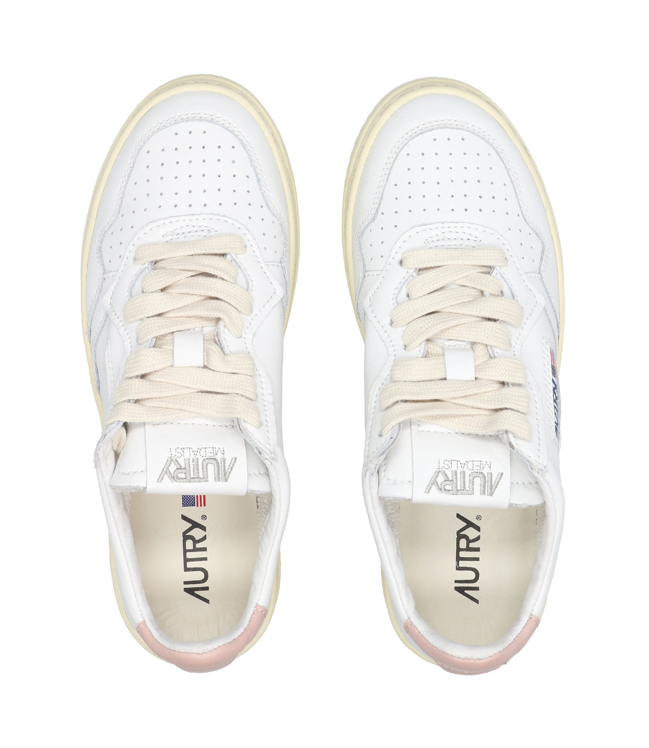 Autry | Sneakers Medalist Low Wom Lea Bianco e Rosa