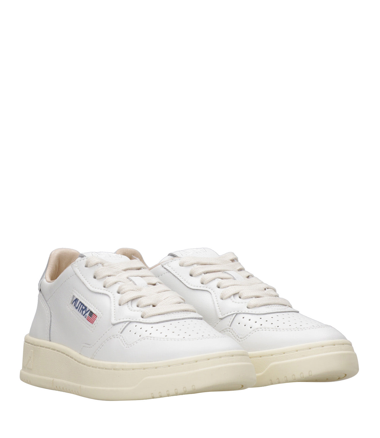 Autry | Sneakers Medalist Low Wom Lea Bianco e Argento