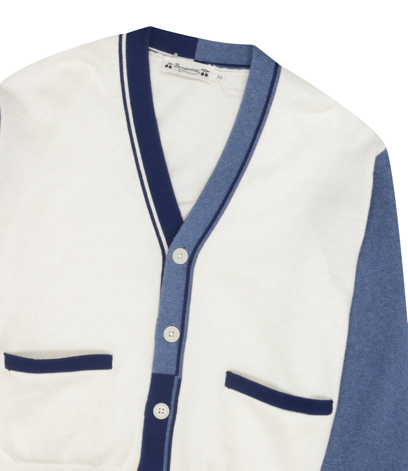 Bonpoint | Cardigan Loris Latte Azzurro