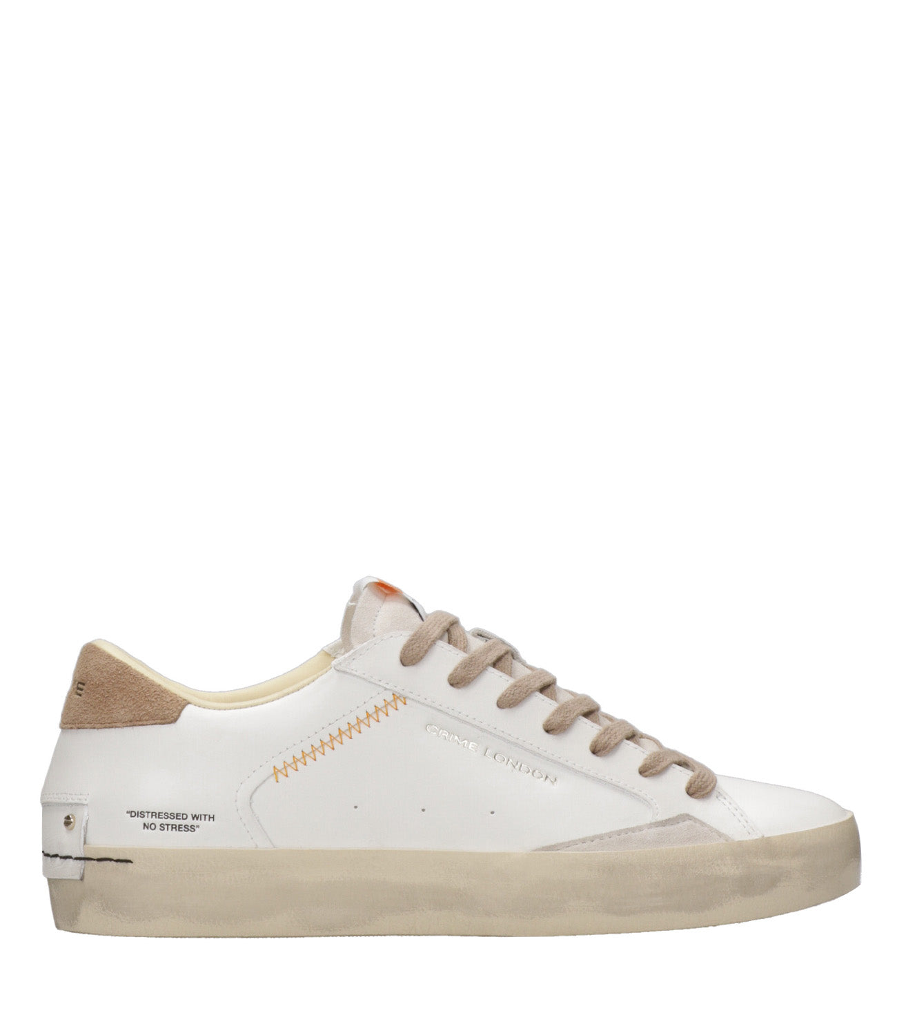 Crime | Sneakers Distressed Bianco e Tabacco