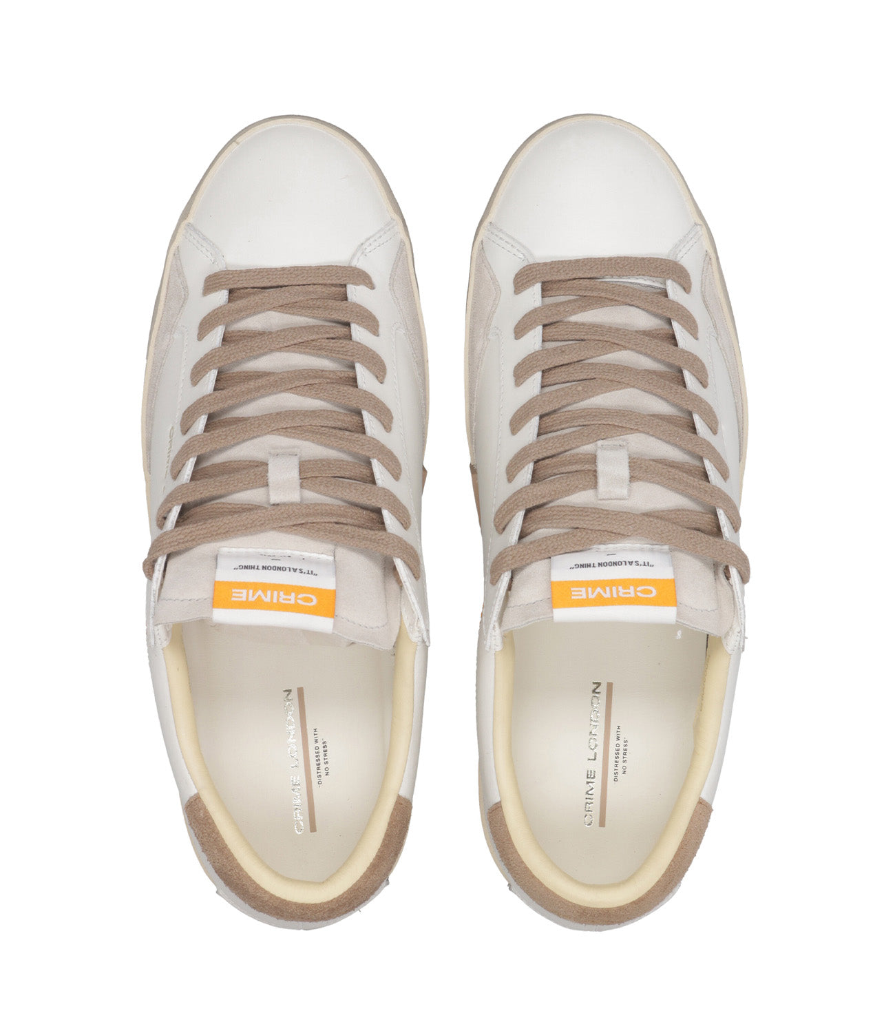 Crime | Sneakers Distressed Bianco e Tabacco