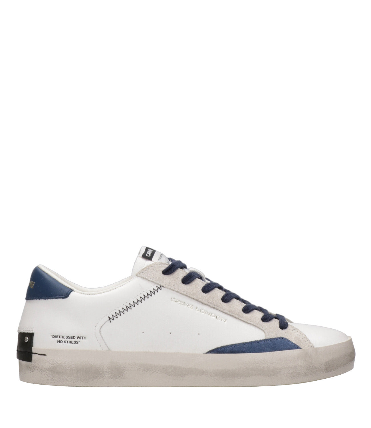 Crime | Sneakers Distressed Low Bianco e Blu