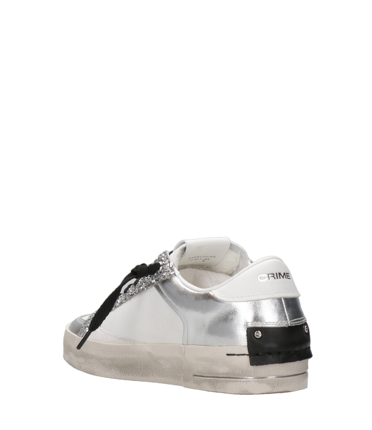 Crime | Sneakers SK8 Deluxe Bianco e Argento