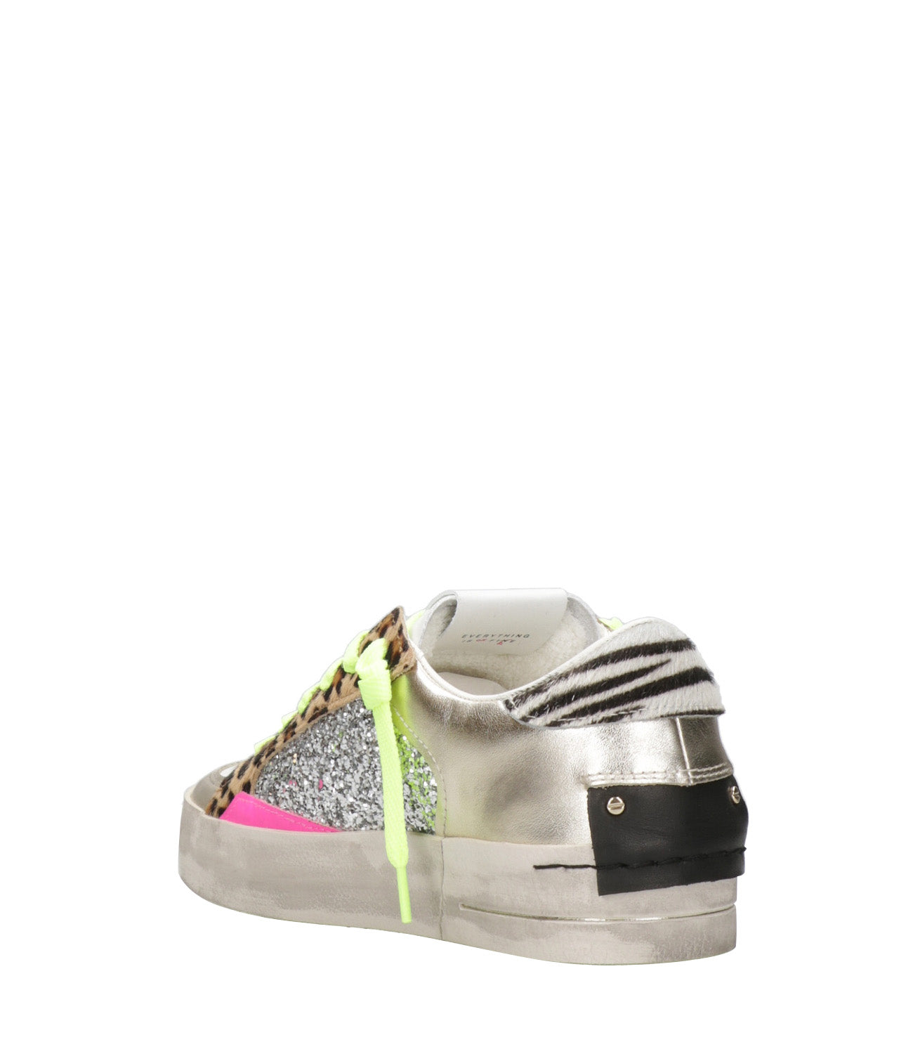 Crime | Sneakers SK8 Deluxe Argento e Leopardo