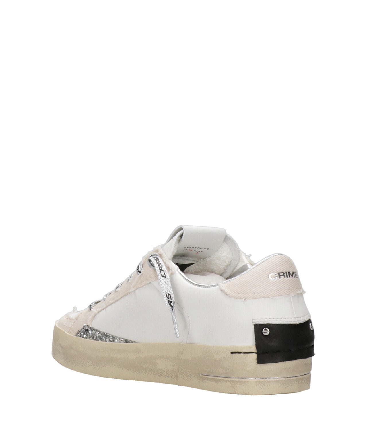 Crime | Sneakers SK8 Deluxe Bianco Sabbia e Argento
