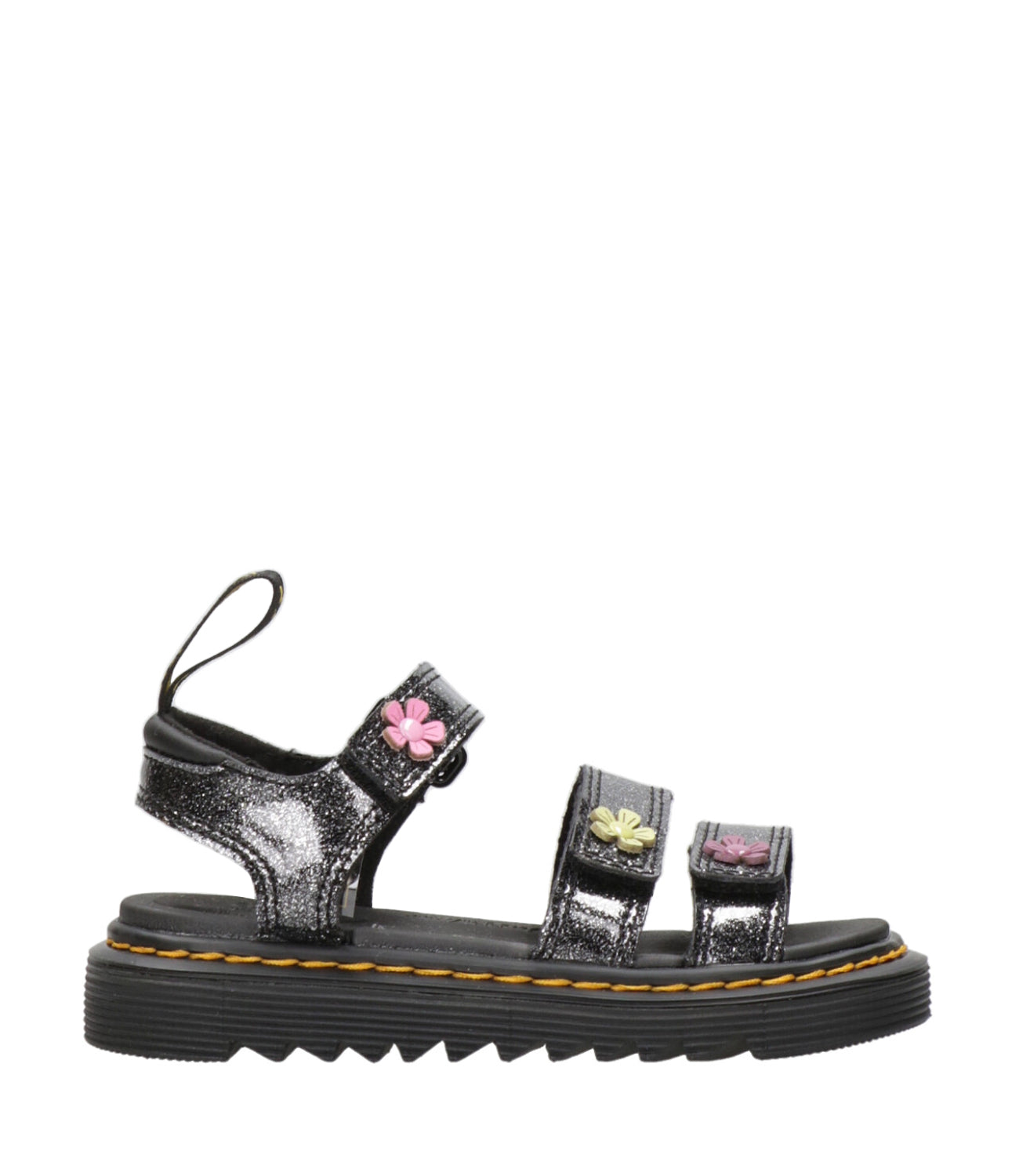 Dr Martens Kids | Sandalo Klaire J Black Multi Coated Glitter Pu Athena Nero