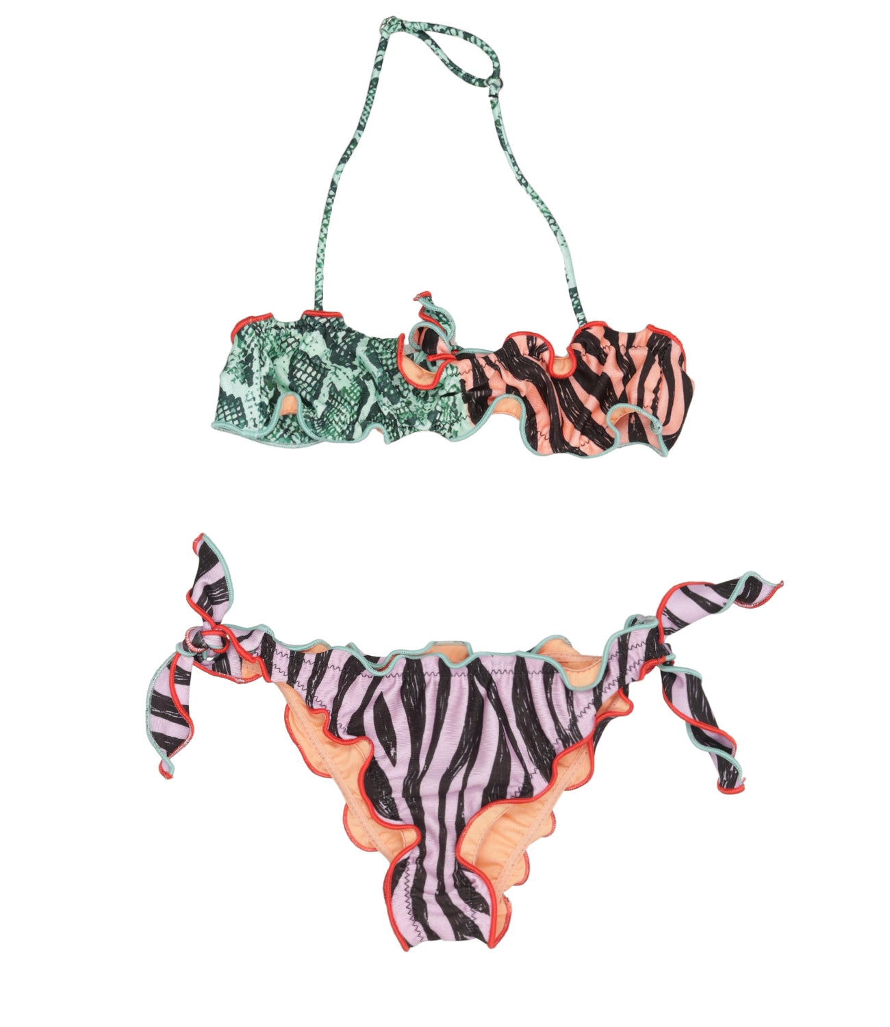 F**K Project Kids | Costume Bikini Verde Acqua Ocra Viola