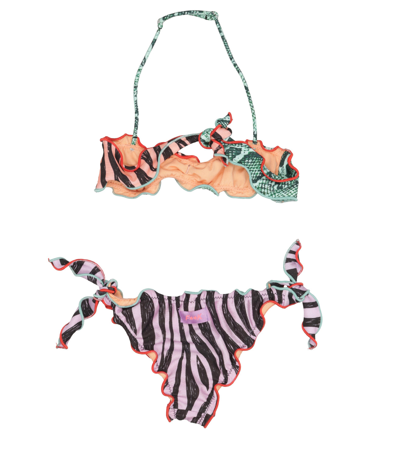 F**K Project Kids | Costume Bikini Verde Acqua Ocra Viola