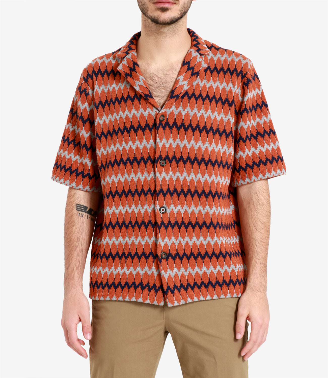 Gallia | Camicia Kareem Arancio Blu