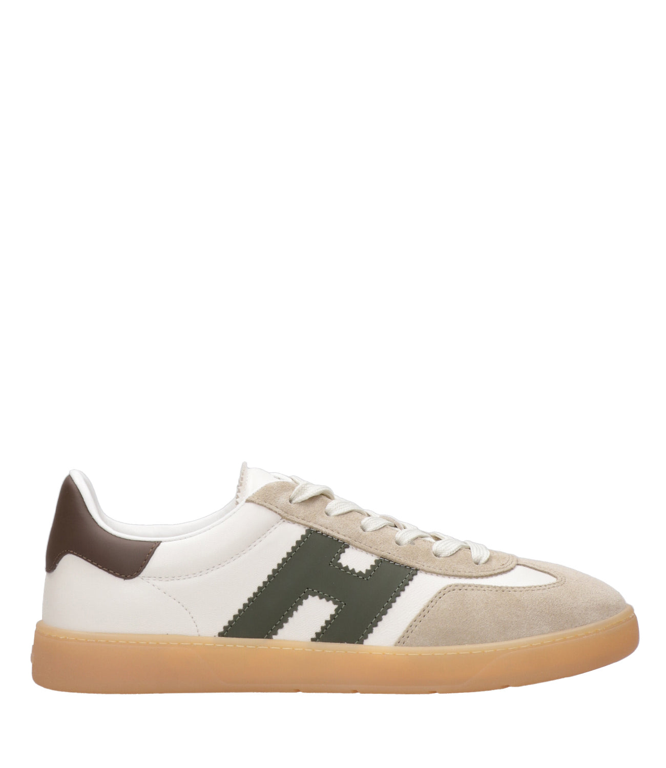 Hogan | Sneakers Cool Allacciato Bianco Verde e Marrone