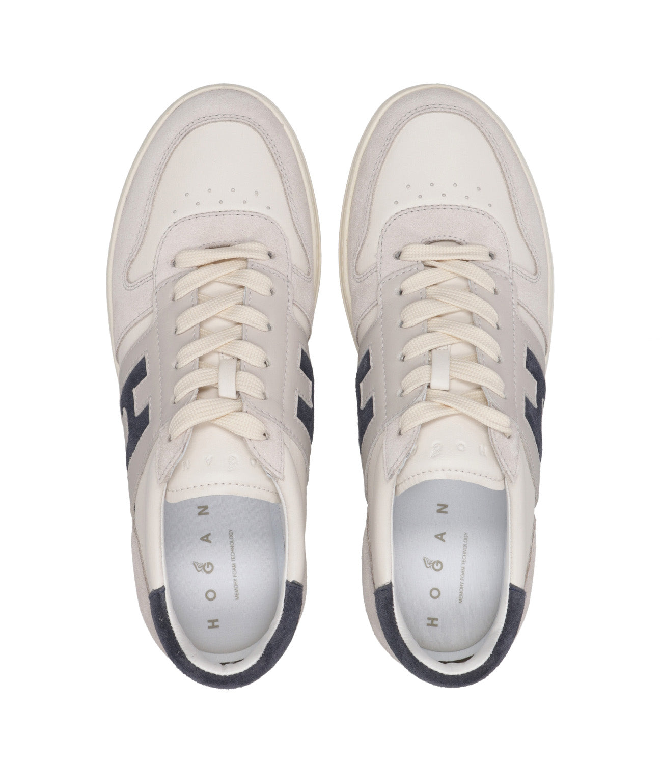 Hogan | Sneakers H668 Allacciato H Avorio e Blu