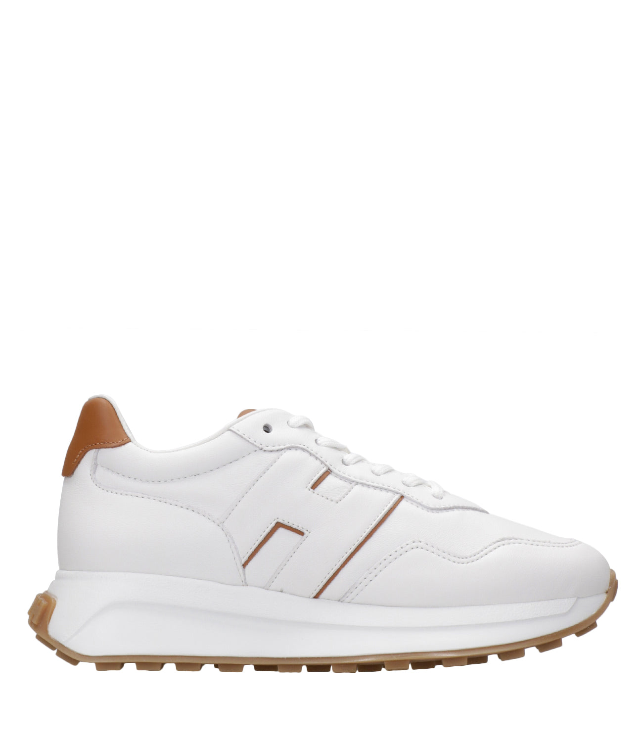 Hogan | Sneackers H641 Allacciato H Bianco e Biscotto