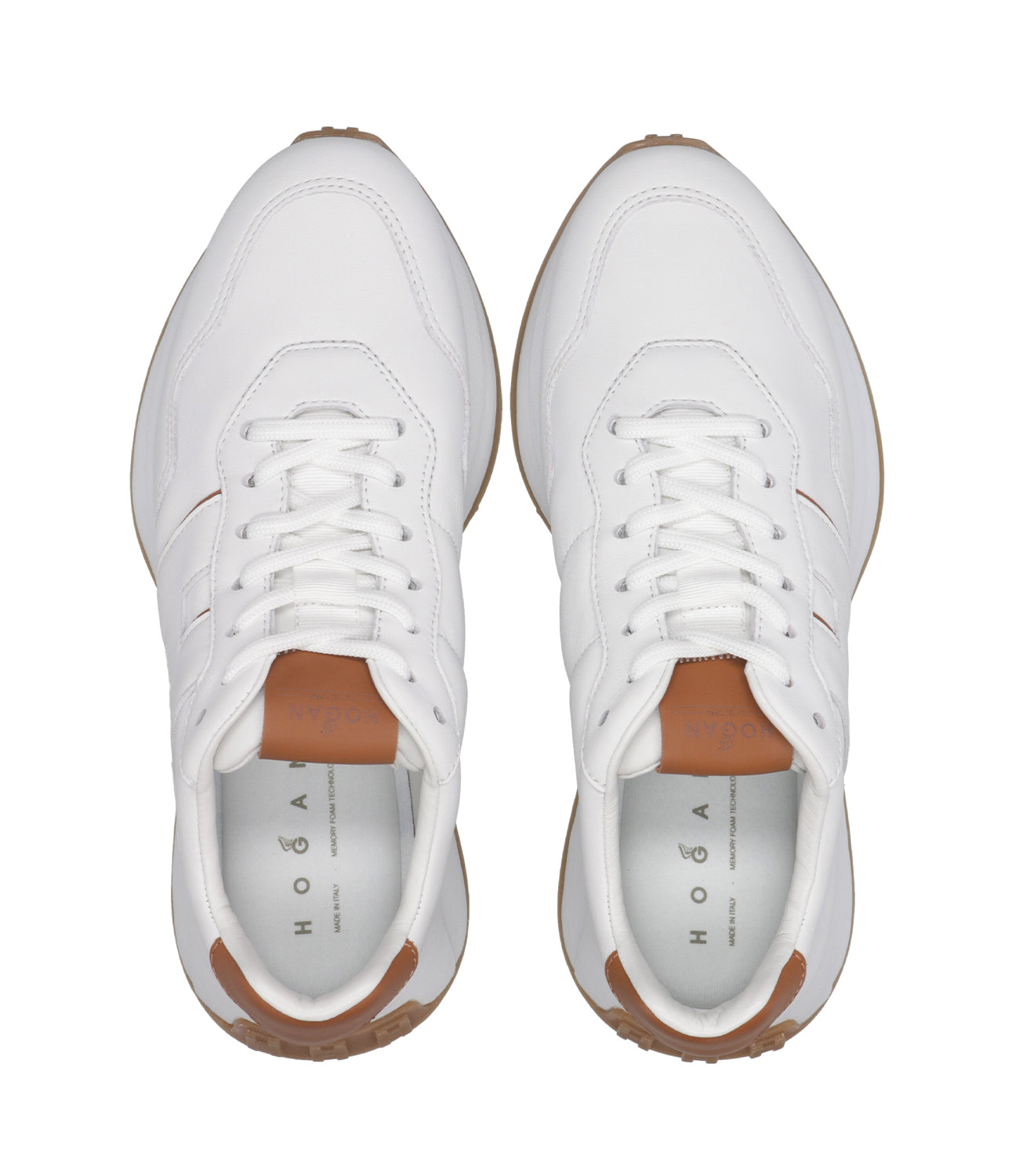 Hogan | Sneackers H641 Allacciato H Bianco e Biscotto