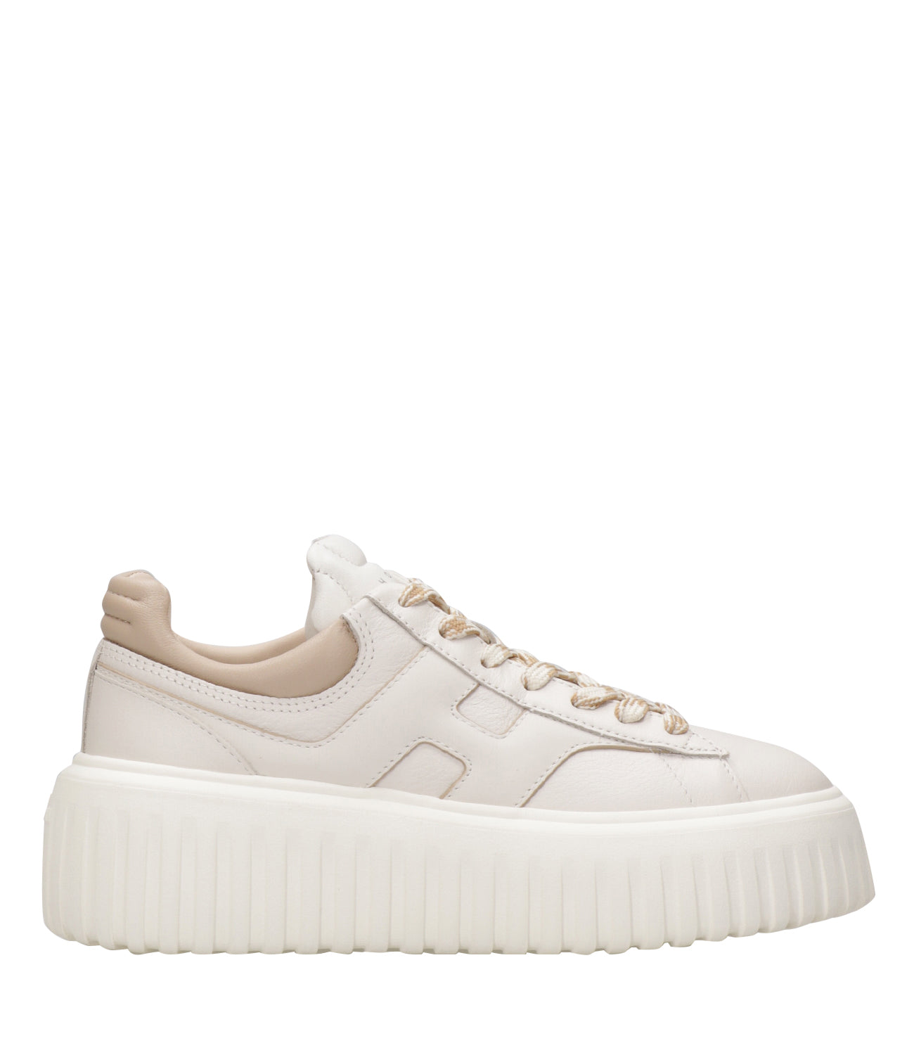 Hogan | Sneakers H-Stripes Allacciato Avorio e Beige