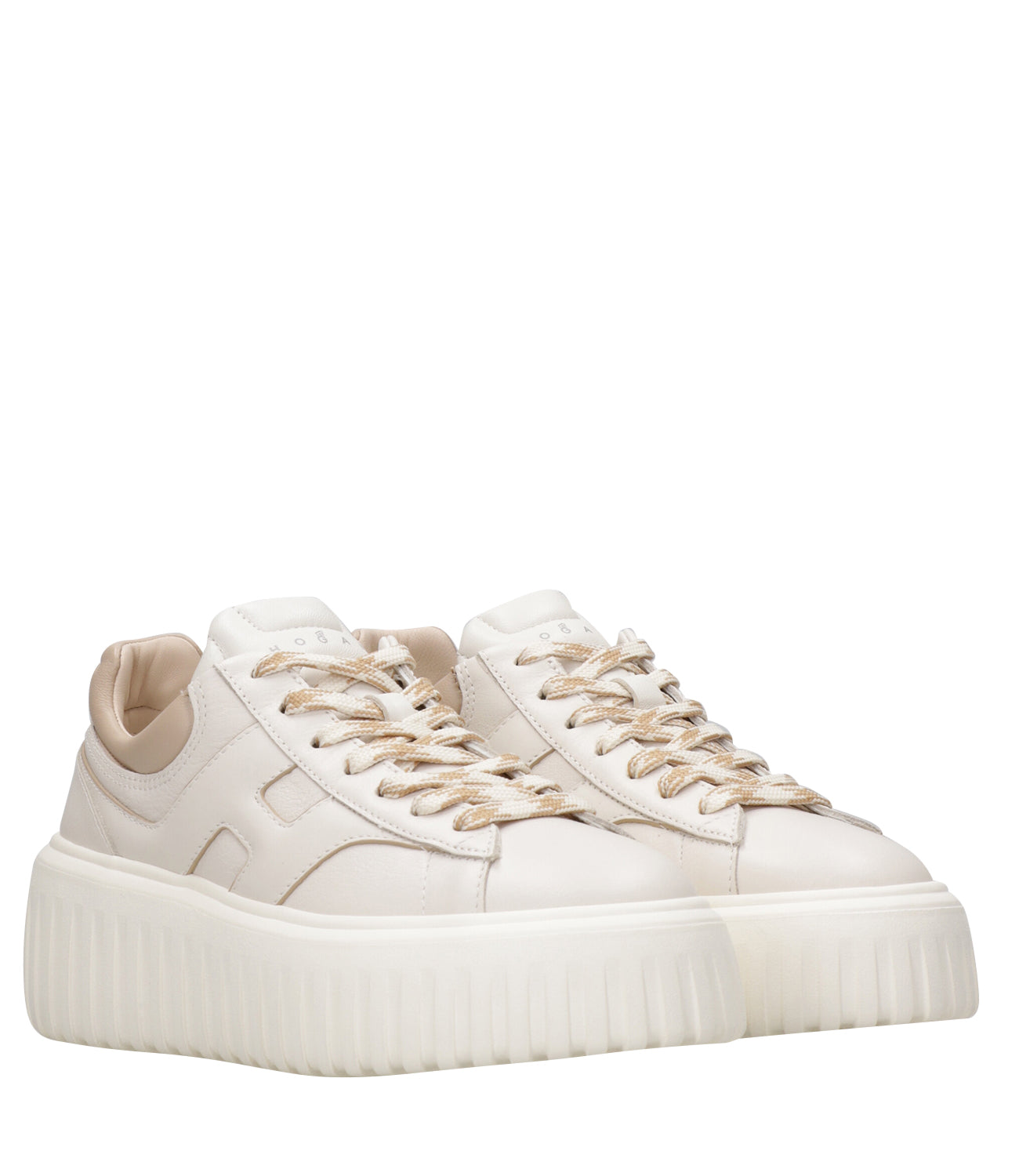 Hogan | Sneakers H-Stripes Allacciato Avorio e Beige