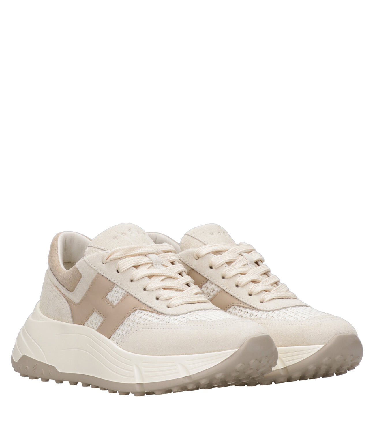 Hogan | Sneakers H669 Allacciato H Tessuto Beige Ecru