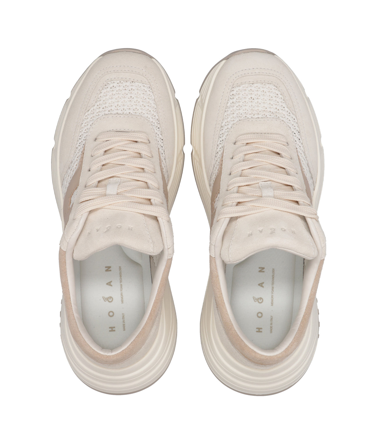Hogan | Sneakers H669 Allacciato H Tessuto Beige Ecru