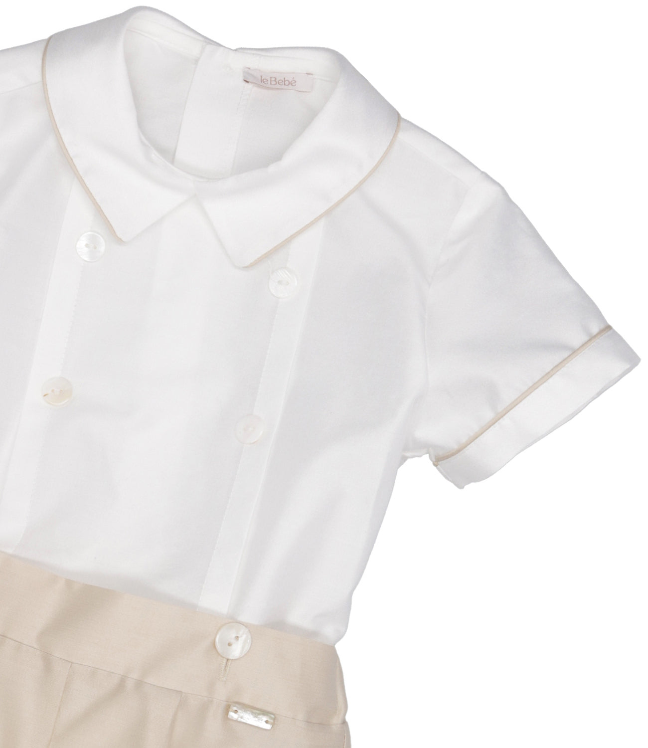 Le Bebè Enfant | Set Camicia Bermuda Bianco Ecru