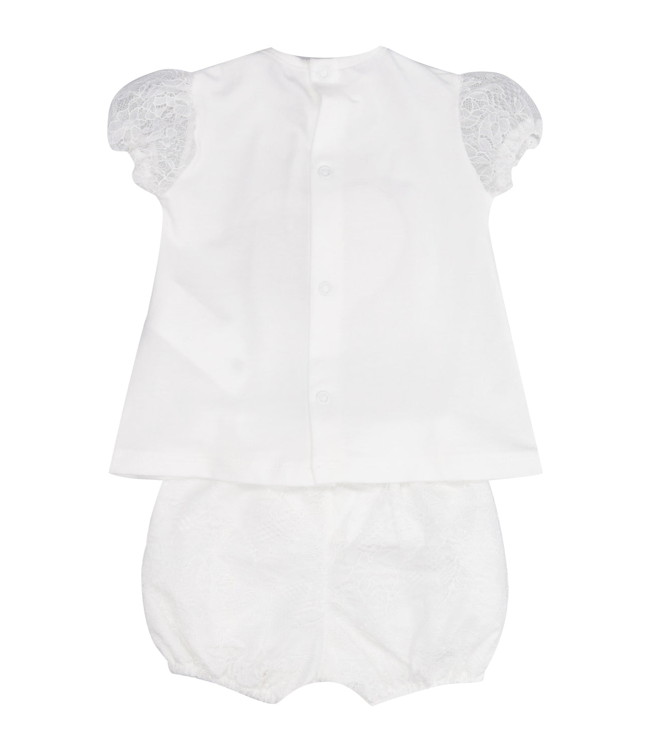 Le Bebè Enfant | Set T-Shirt Shorts Bianco Ecru
