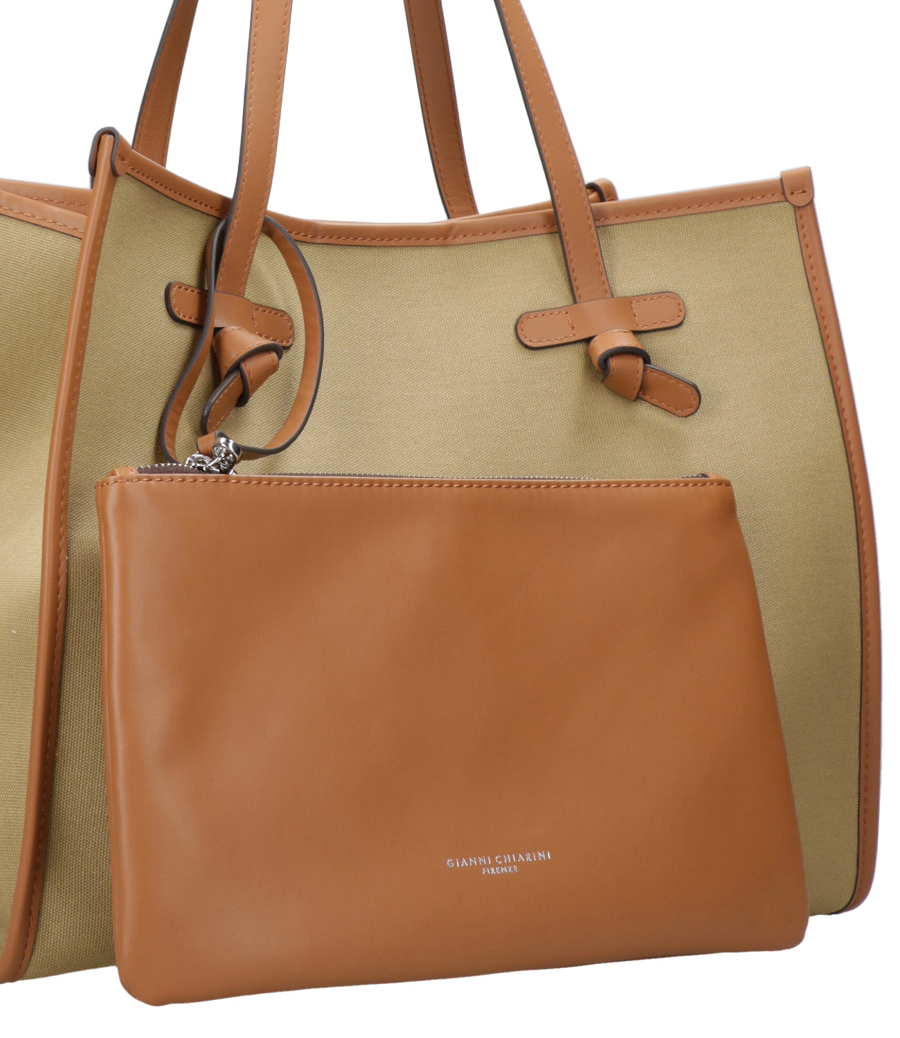 Marcella Club | Borsa a Spalla Tortora Corda Caramello