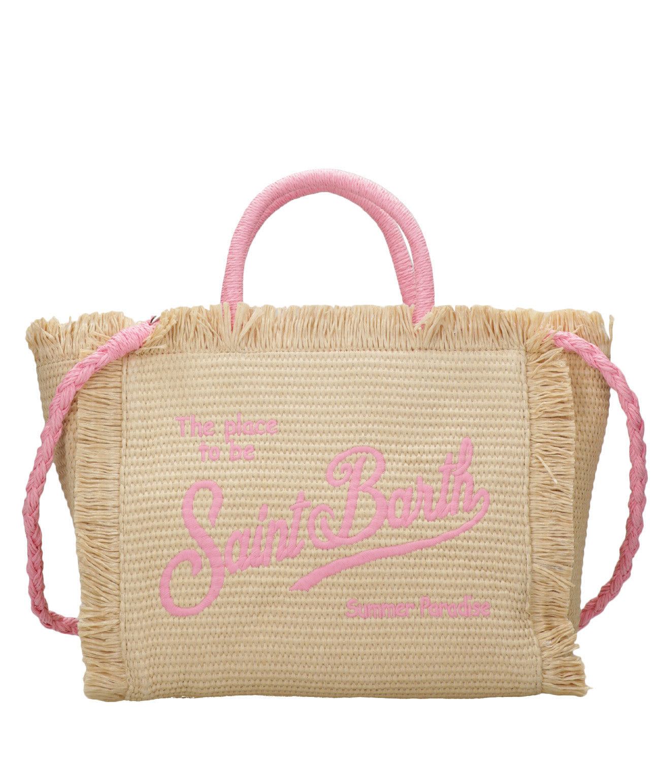 MC2 Saint Barth | Borsa a Mano Colette With Strap Rosa e Naturale