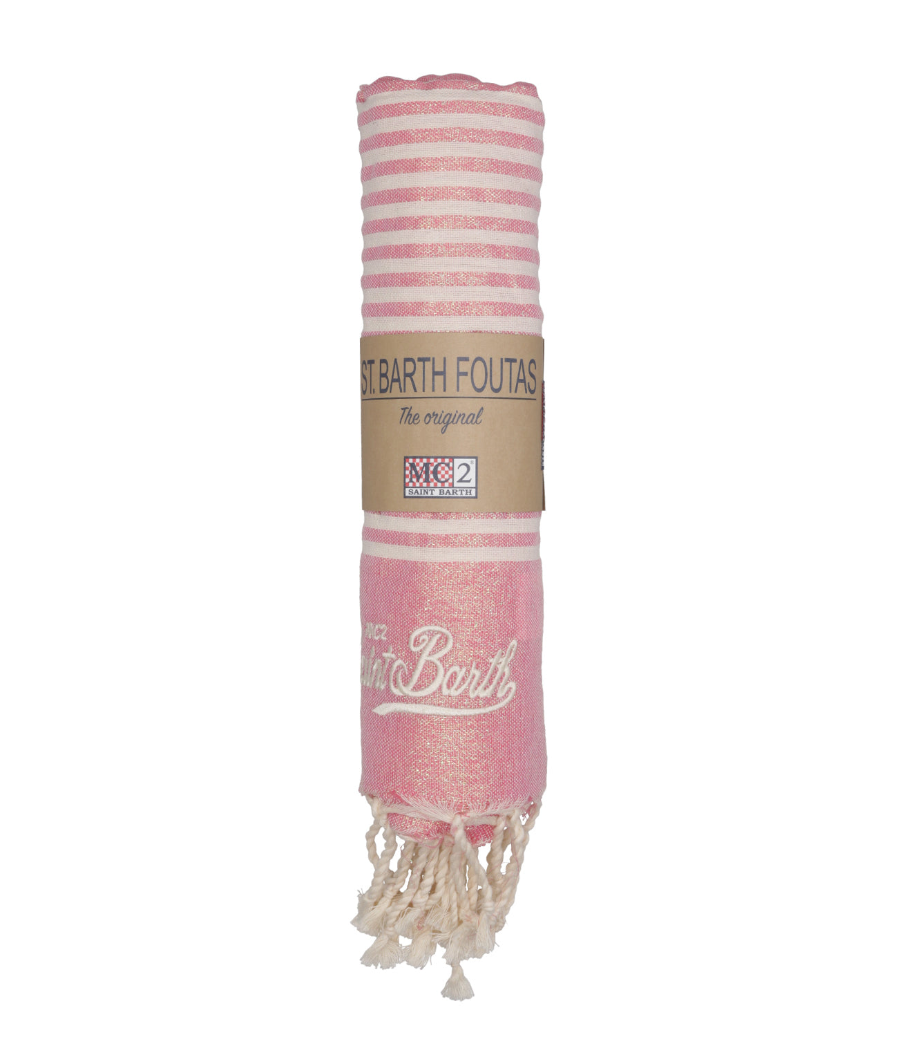 MC2 Saint Barth | Telo Foutas Lurex Rosa Naturale