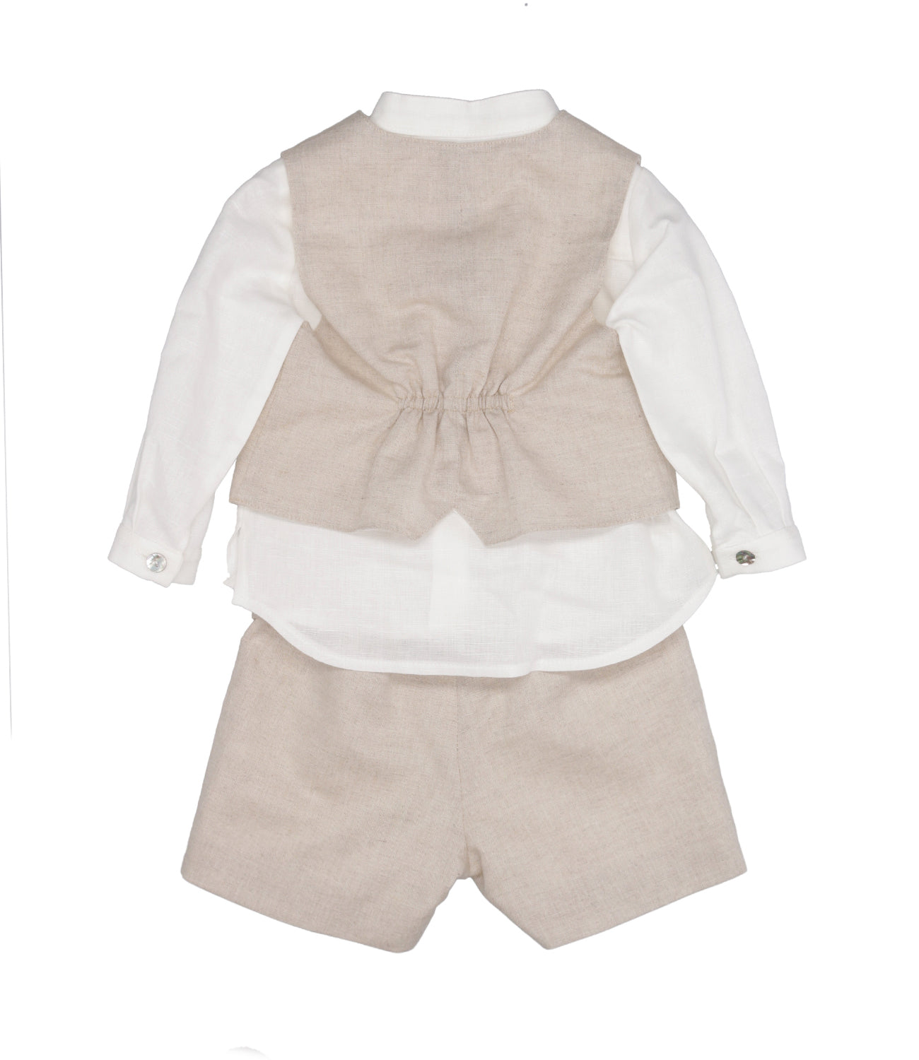 Mimilù | Set Gilet Camicia Bermuda Ecru