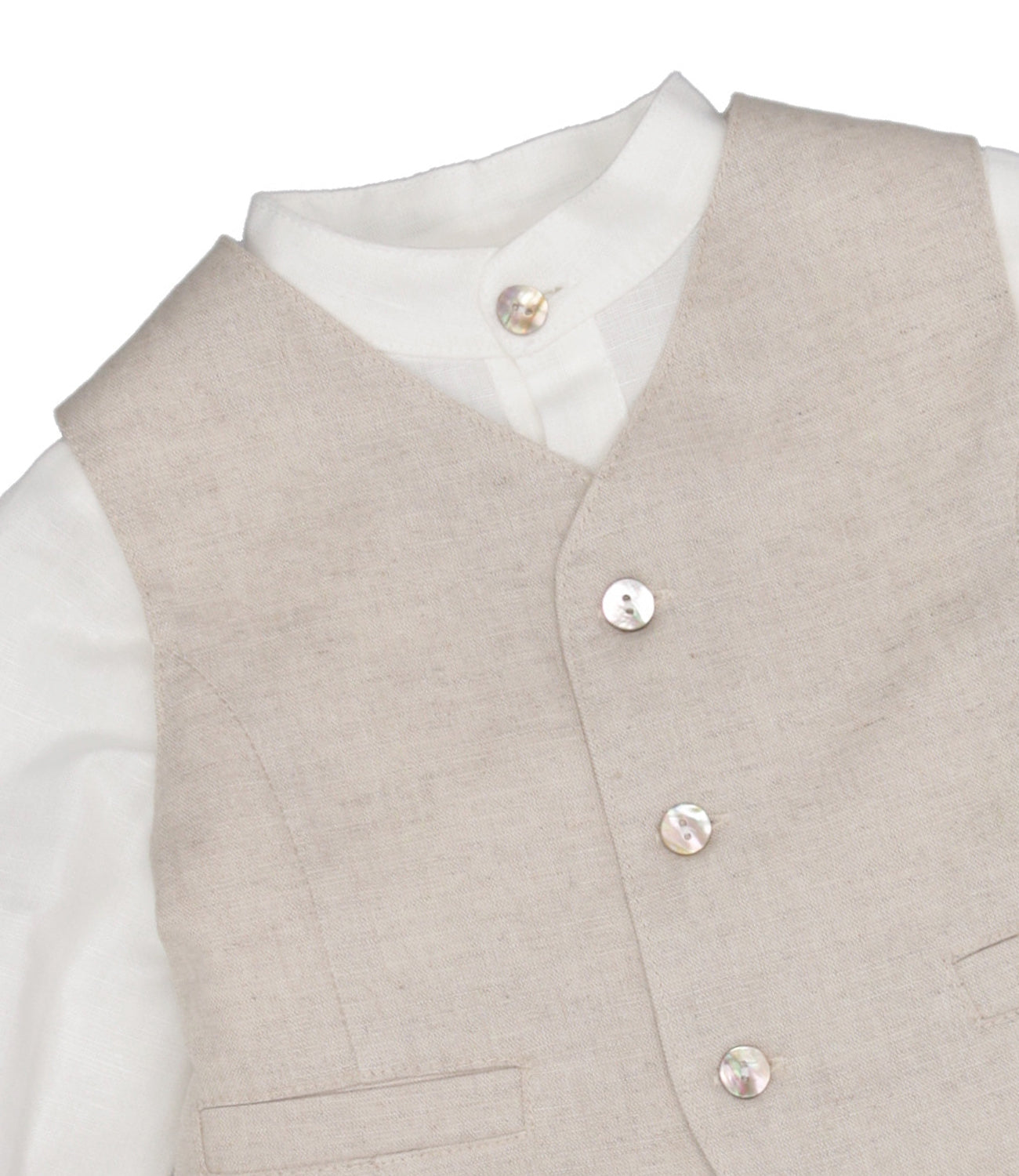 Mimilù | Set Gilet Camicia Bermuda Ecru