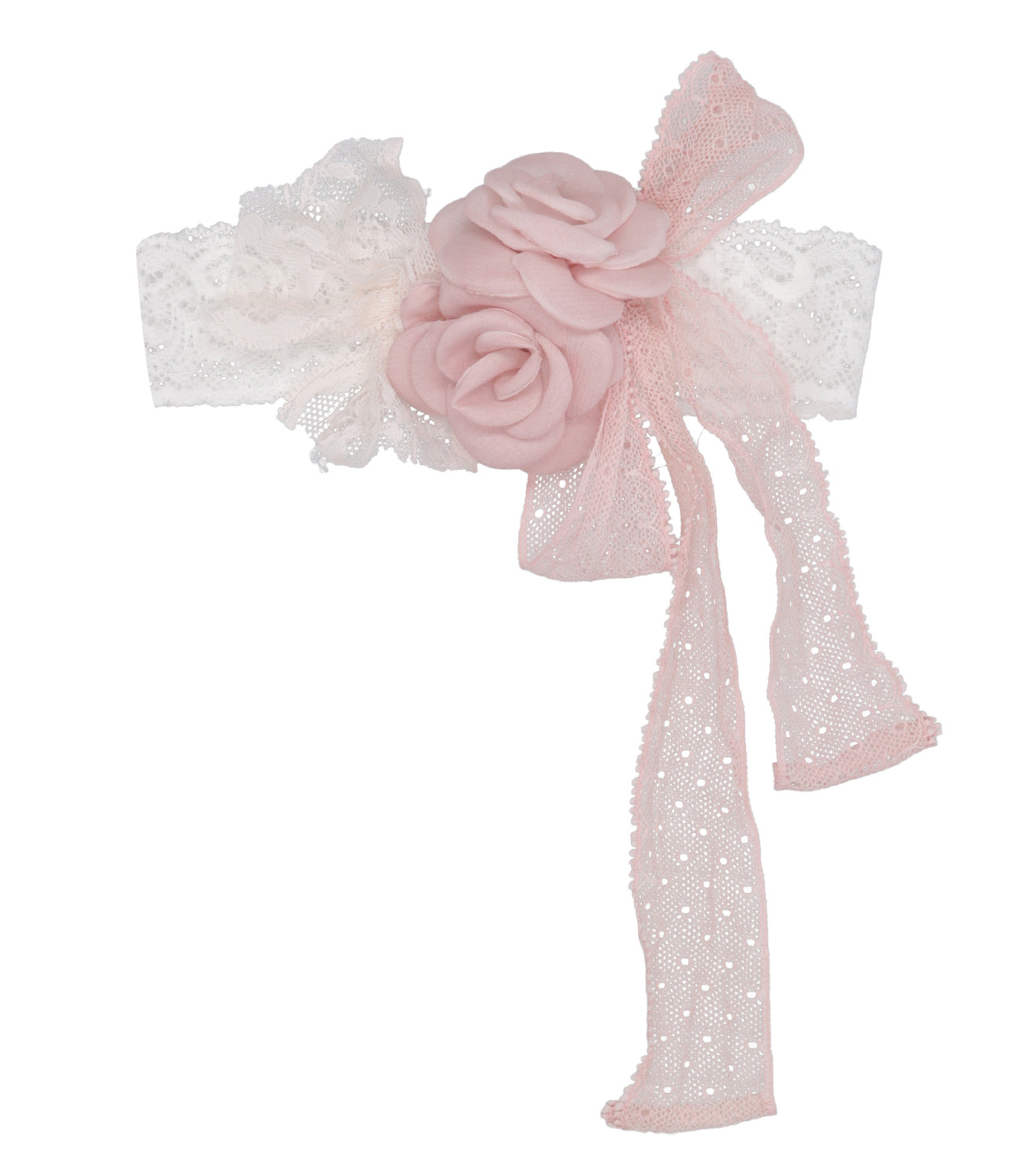 Mimilù | Fascia Capelli Bianco e Rosa antico