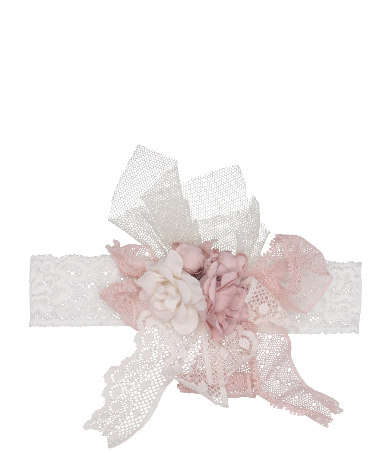 Mimilù | Fascia Capelli Bianco e Rosa antico