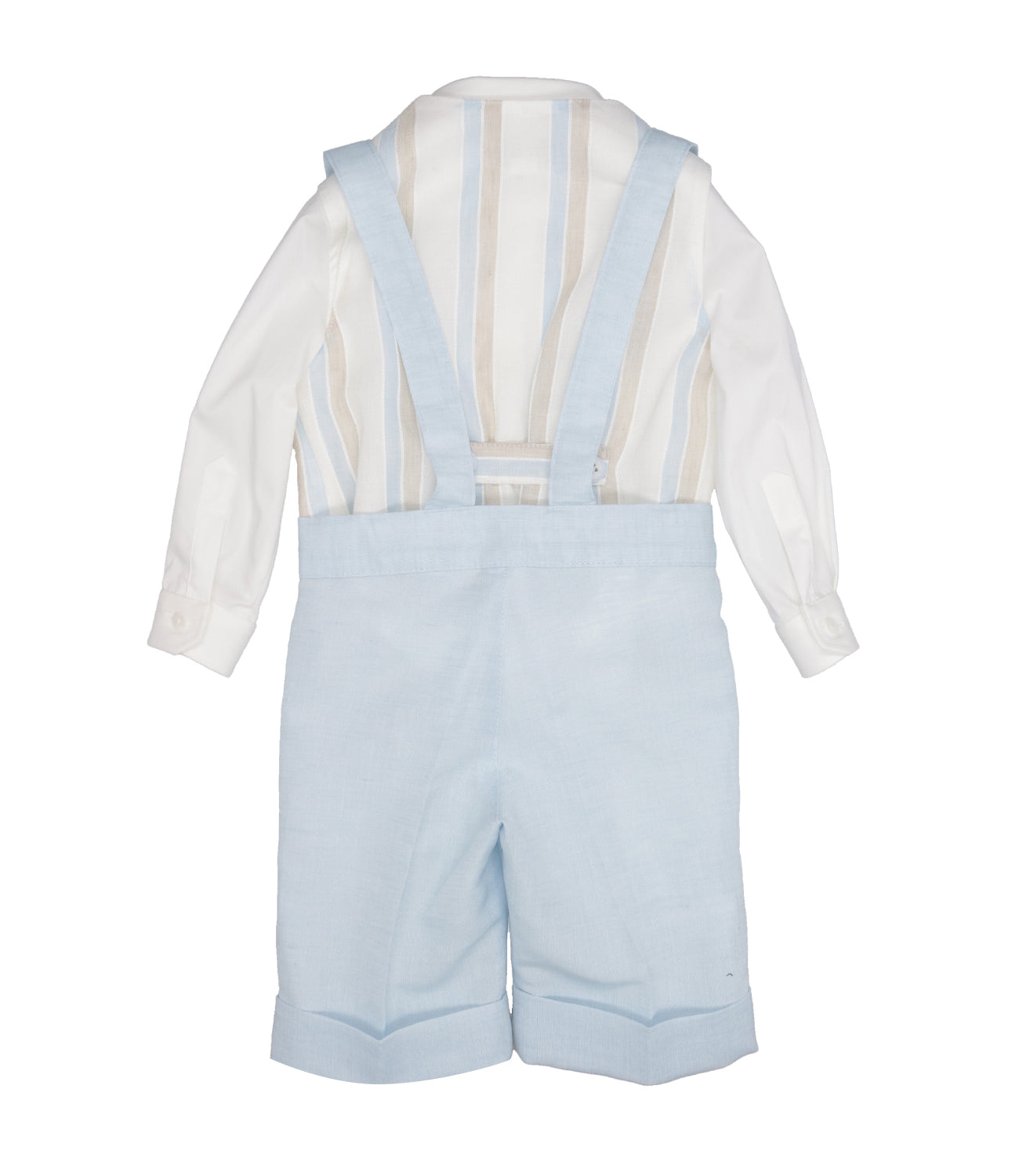 Minù | Set Abito Gilet Camicia Bermuda Cielo Beige