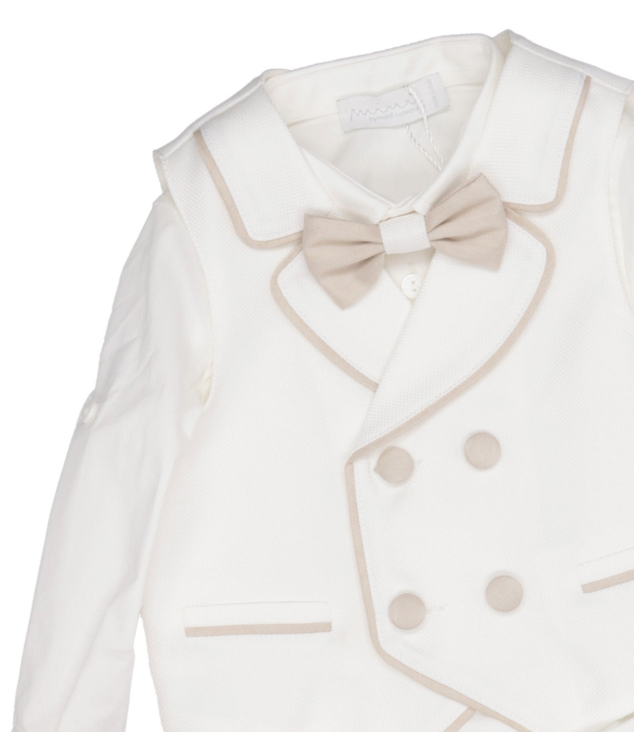 Minù | Set Gilet Camicia Bermuda Bianco Sabbia