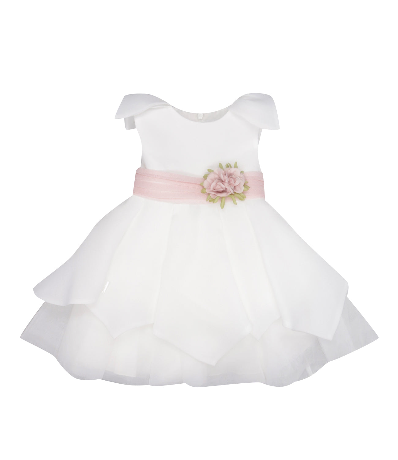 Minù | Abito Bianco Rosa scuro