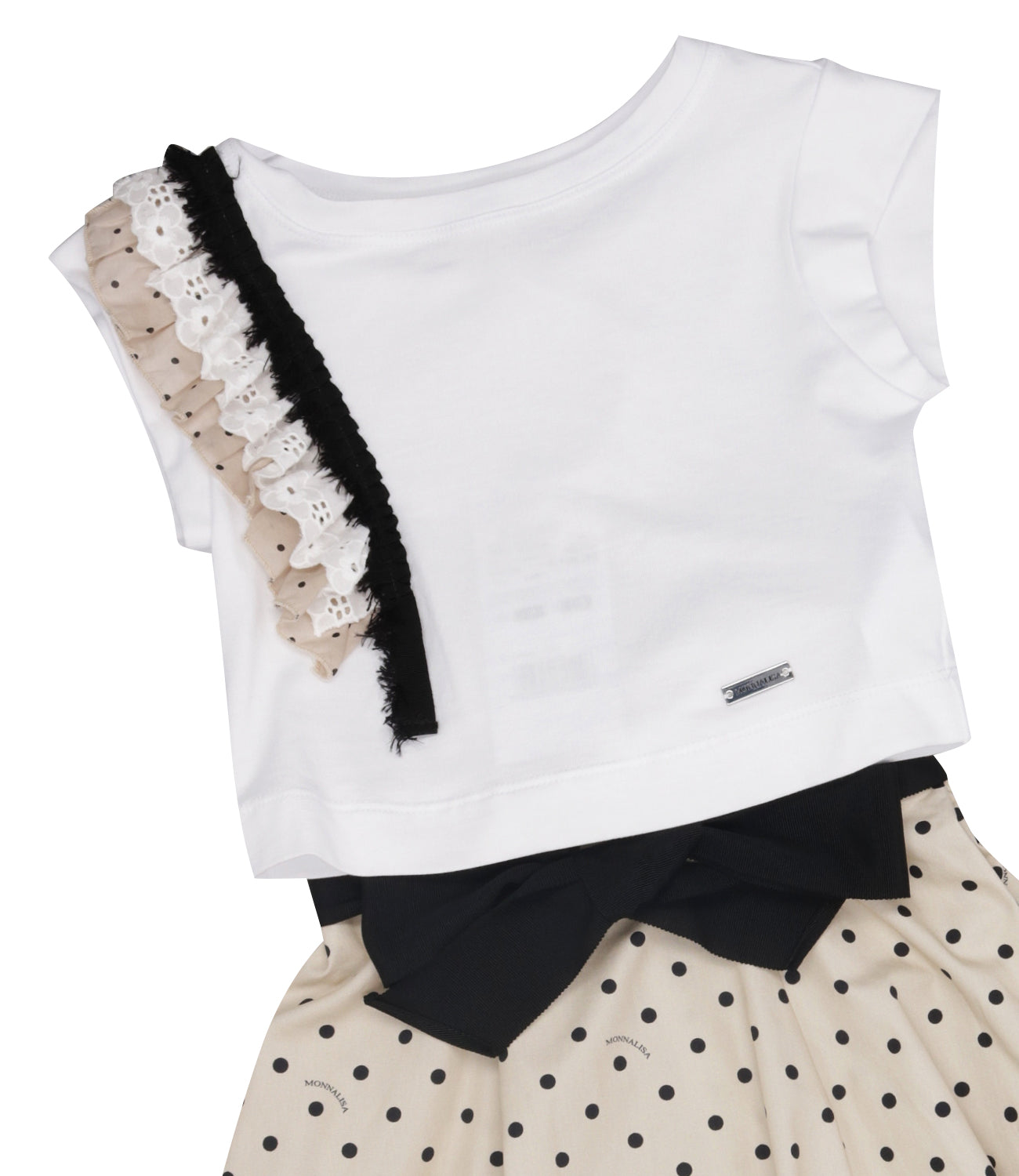Monnalisa | Set Top Gonna Beige Nero