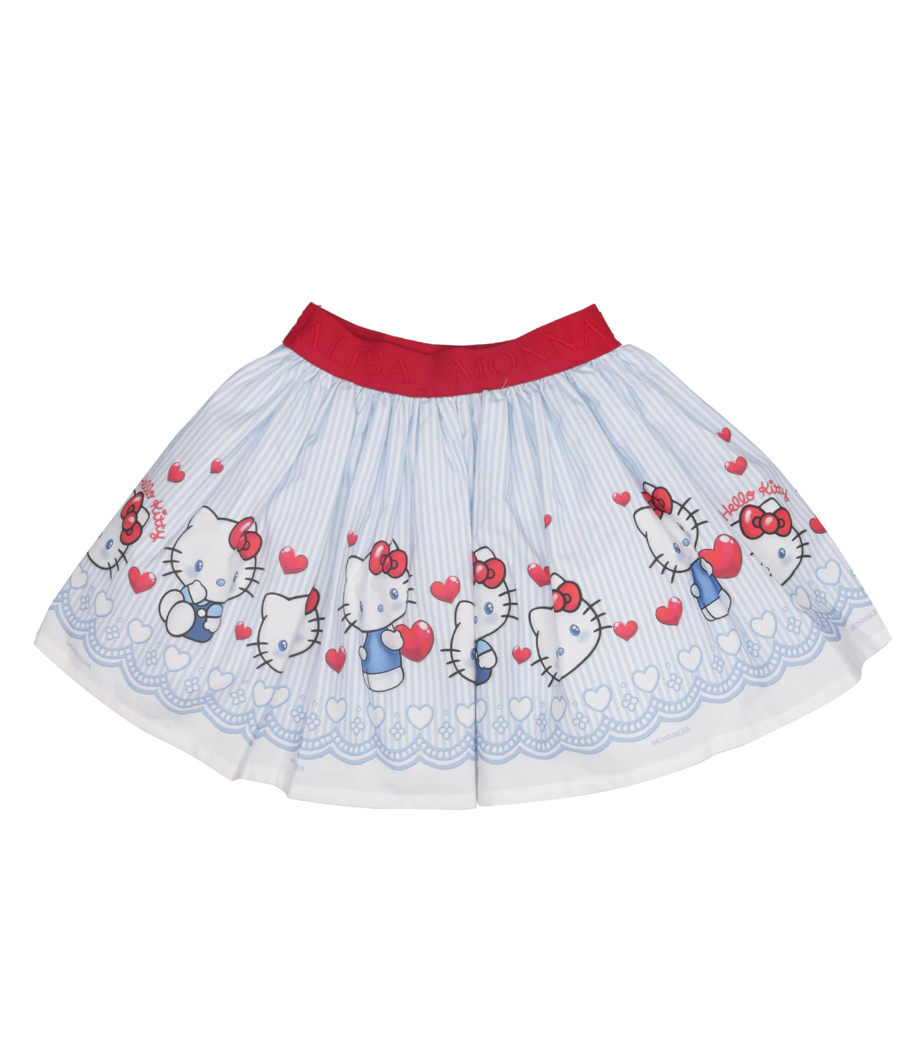Monnalisa | Gonna Bianco Celeste e Rosso