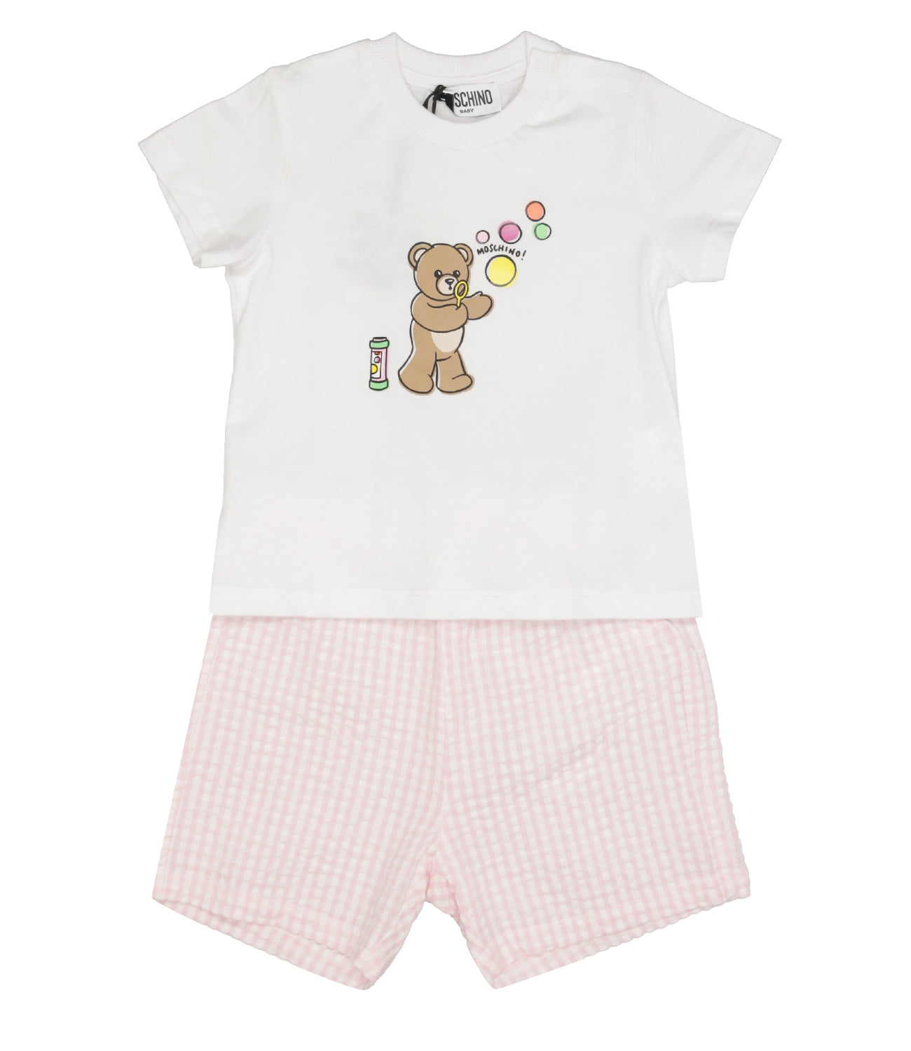 Moschino Baby | Set Maglia Shorts Rosa Bianco