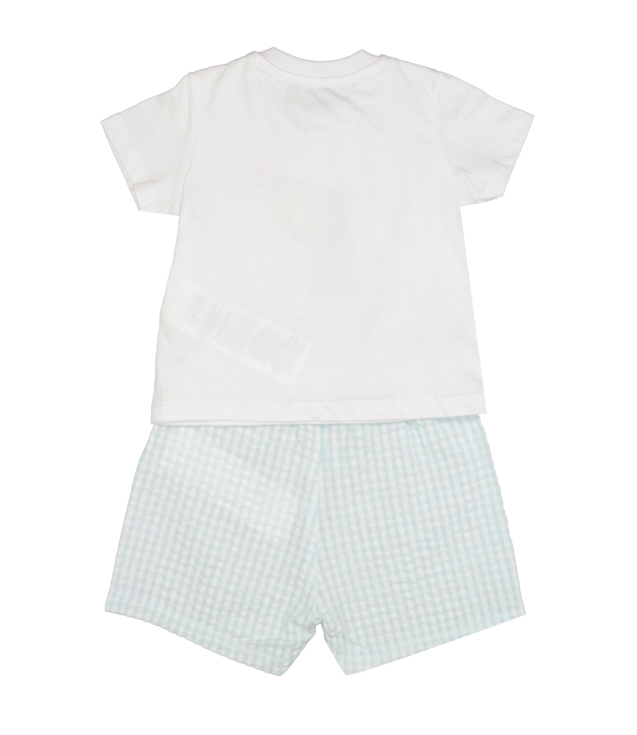 Moschino Baby | Set Maglia Shorts Celeste Bianco