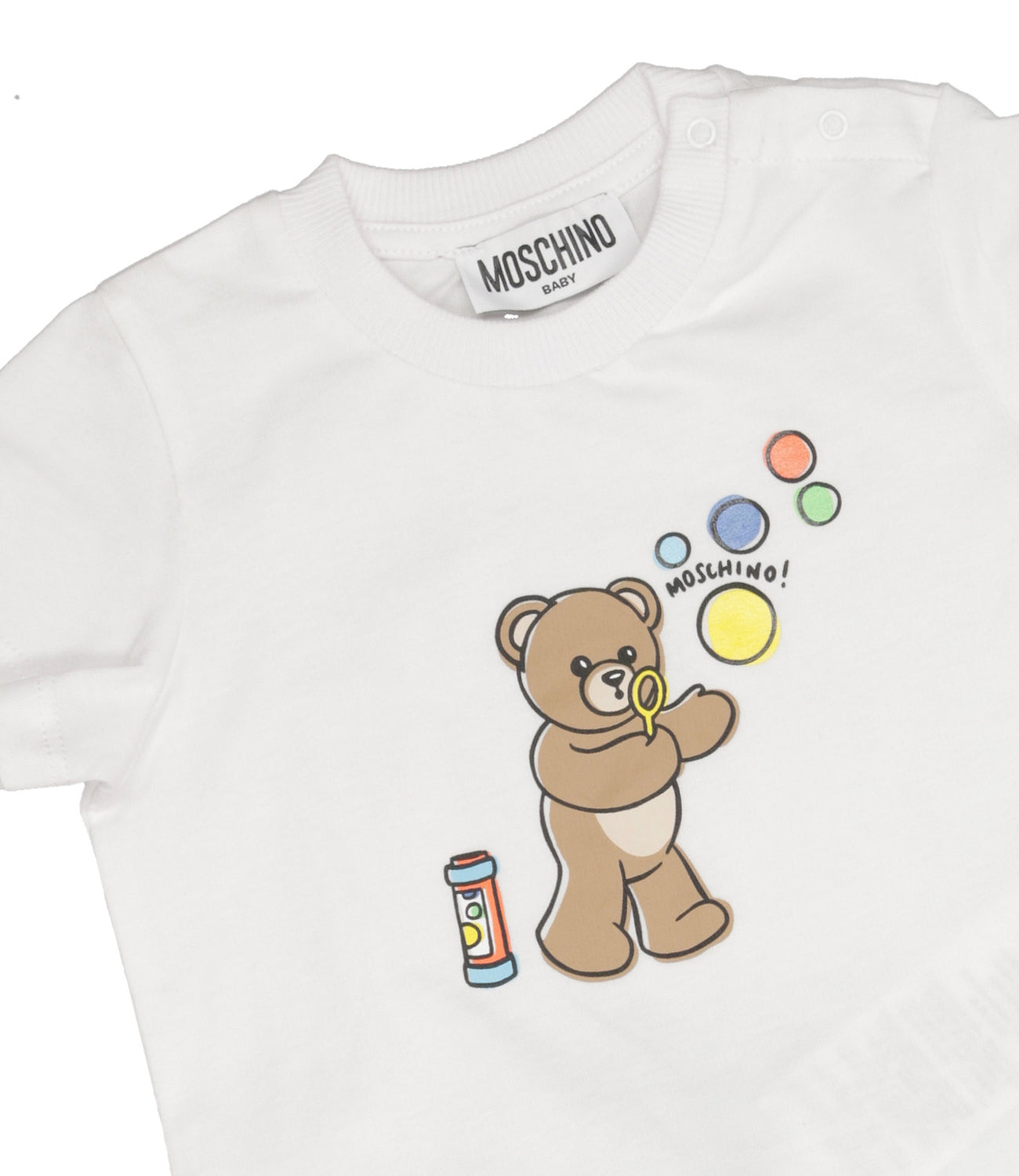 Moschino Baby | Set Maglia Shorts Celeste Bianco