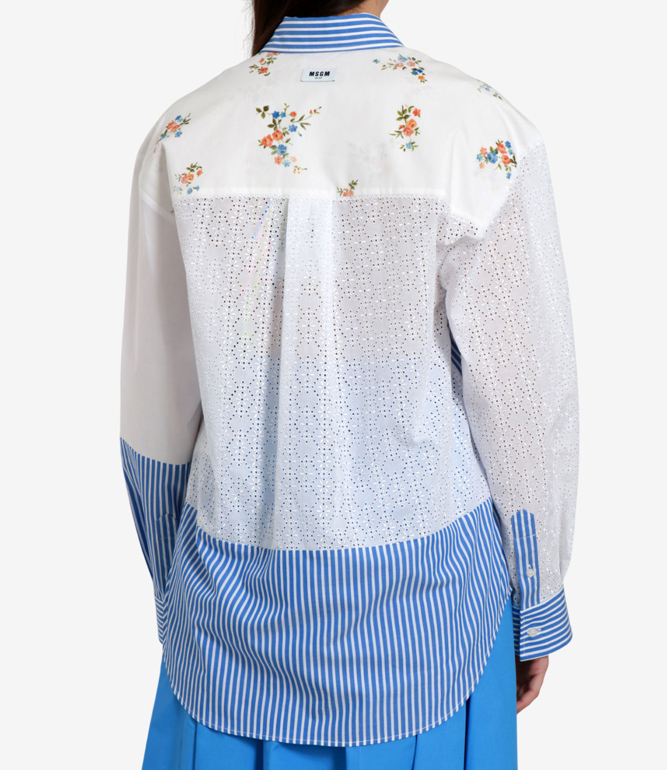 MSGM | Camicia Bianco e Azzurro