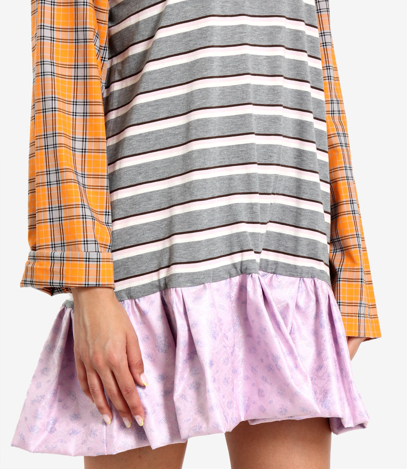MSGM | Abito Grigio Arancio Bianco