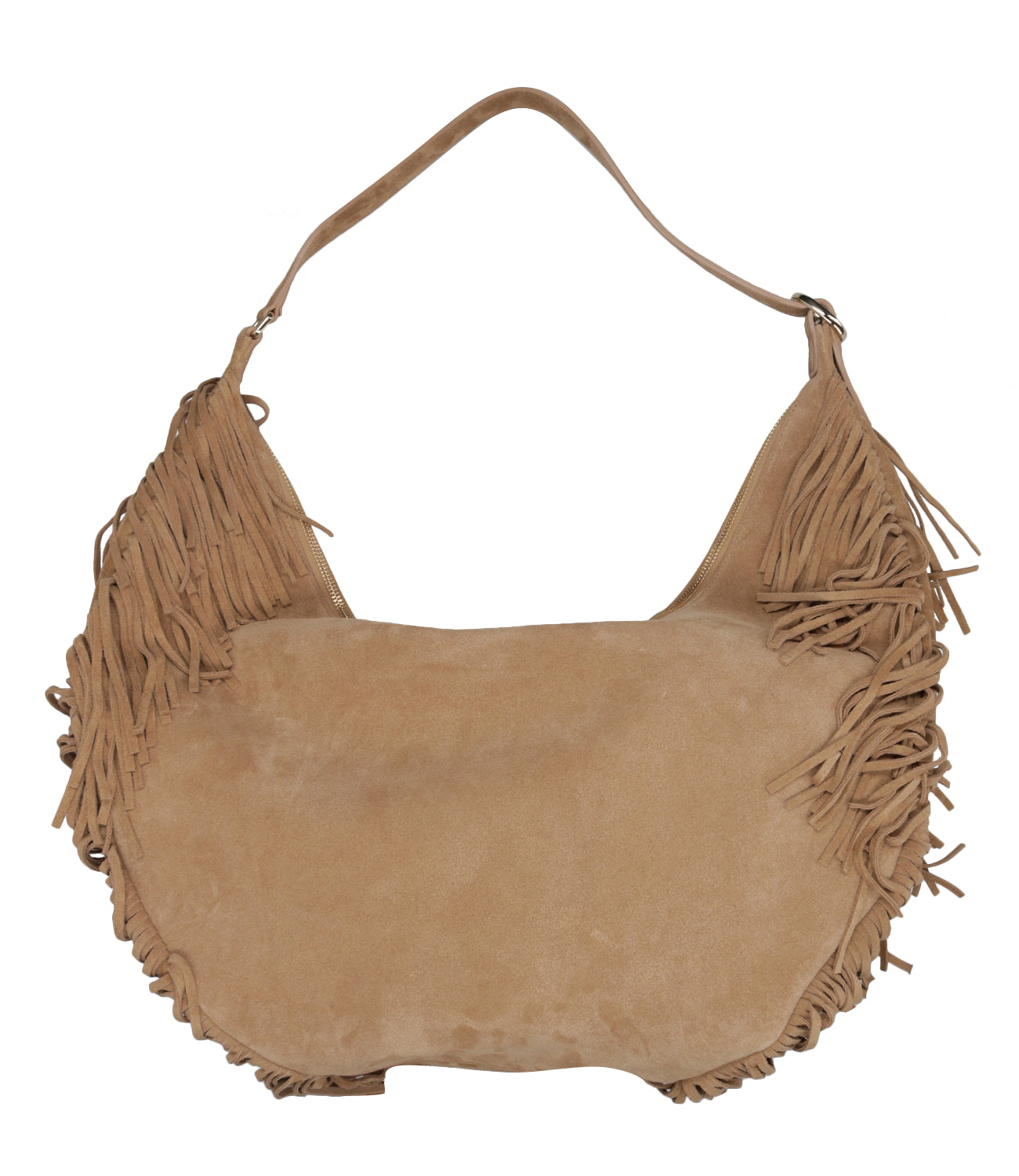 Orciani | Borsa a Spalla Hobo Peach Fringe L Beige