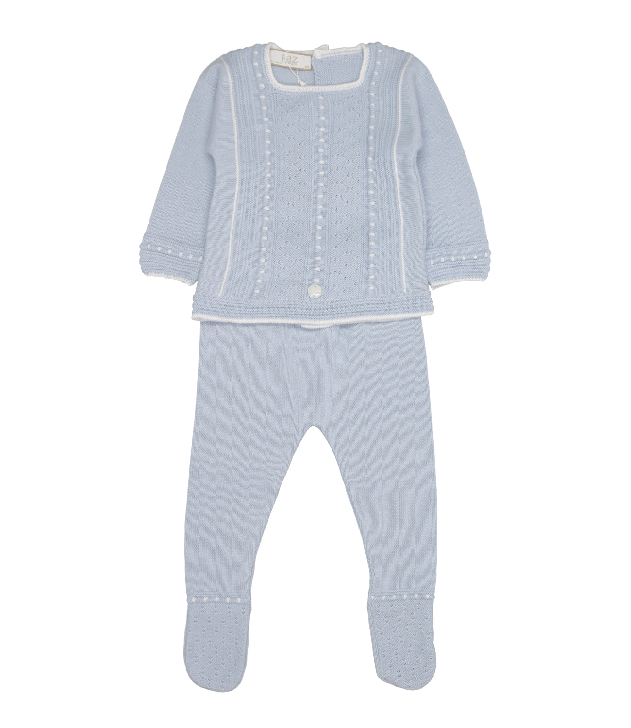Paz Rodriguez | Set Maglia Leggings Albor Celeste Bianco