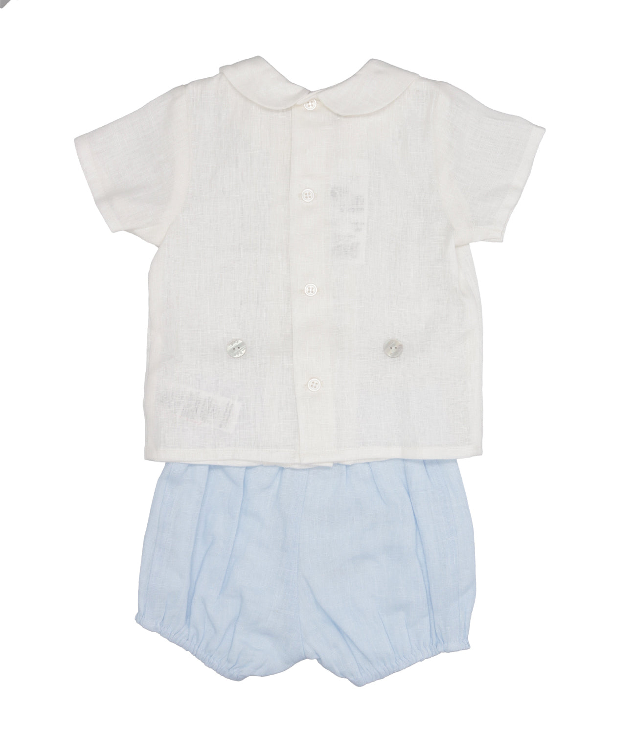 Paz Rodriguez | Set Camicia Bermuda Alegra Crema Azzurro