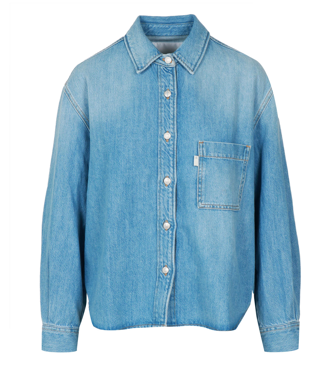 People | Camicia Mia Crop Denim medio