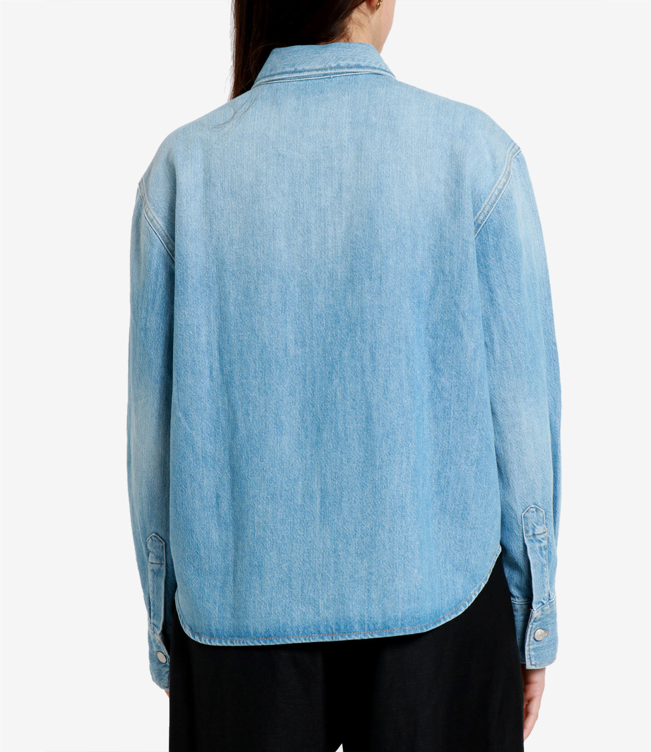 People | Camicia Mia Crop Denim medio