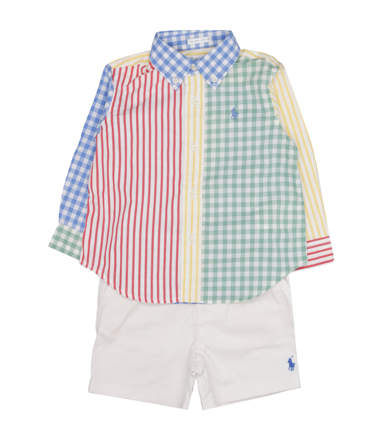 Ralph Lauren Childrenswear | Set Camicia Bermuda Rosso Verde Giallo