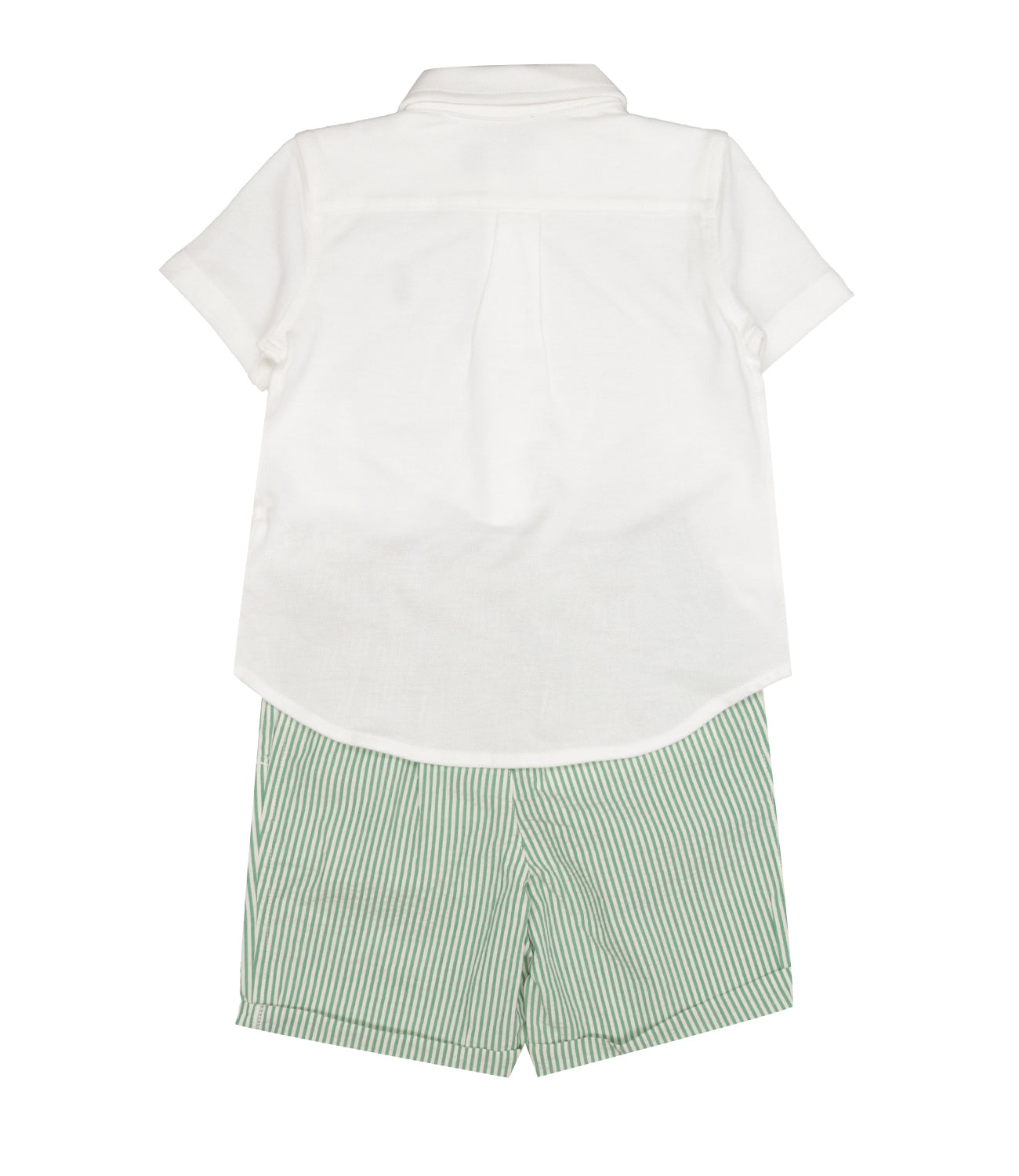 Ralph Lauren Childrenswear | Set Camicia Bermuda Bianco Verde