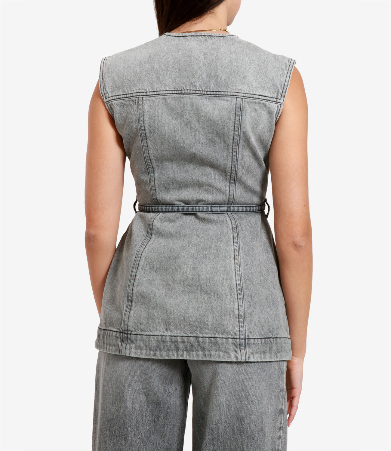 Sportmax | Gilet Spdorli Denim grigio